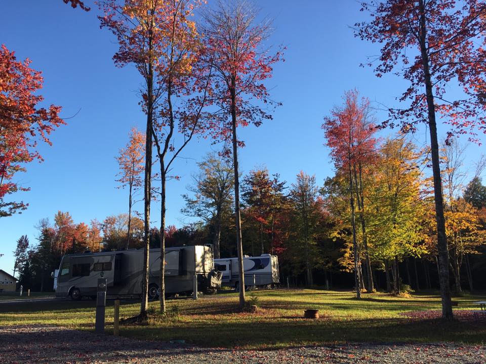 Camping in the fall in Vermont